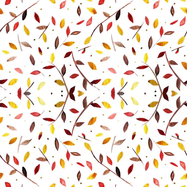 Цветочный Акварель Бесшовный Узор Обертывания Текстиля Ткани Обоев Акварельные Листья — стоковое фото