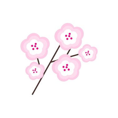 Kiraz çiçeği dalı vektör illüstrasyonu. sakura bahar ağacı vektörü.