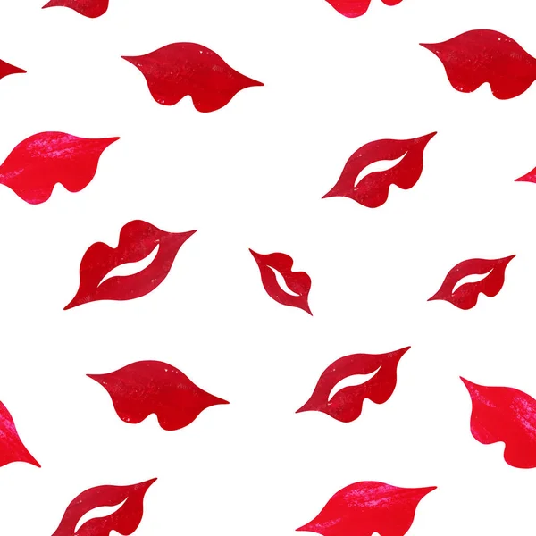 Red lips seamless pattern.Make up fashion illustration.Kisses background for fashion, fabric, textile, wrapping