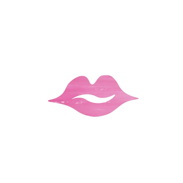 Roze Lippen Mode Illustratie Lippen Met Geschilderde Texturen Kus Illustratie — Stockfoto