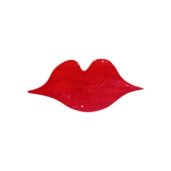 Röda Läppar Mode Illustration Läppar Med Målade Texturer Kyss Illustration — Stockfoto