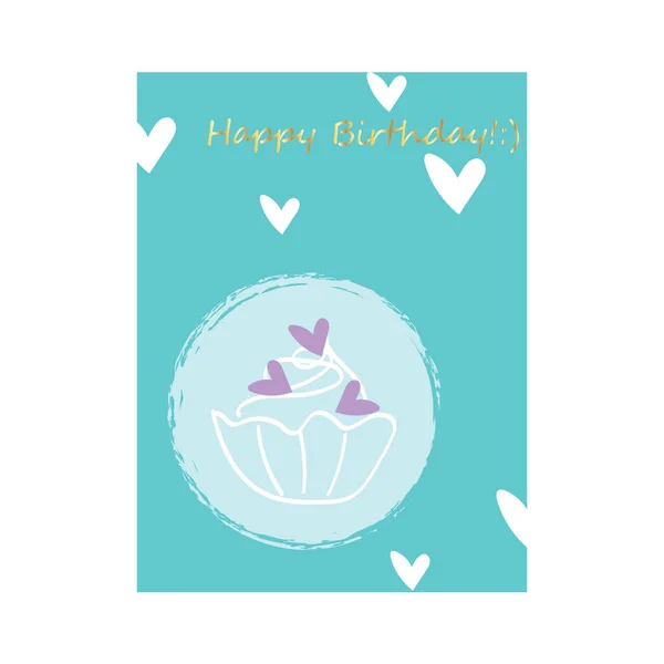 Happy Birthday Greeting Card Vector — Stock Vector