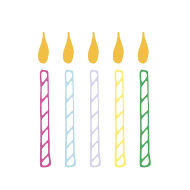 El çizimi mumlar vektör biçiminde. mumlar tebrik kartları, posterler ve diğer tasarımlar için dekoratif öge