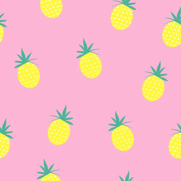 Kort Illustration Mat Frukt Abstrakt Blomma Rosa Söt Ananas Design — Stock vektor