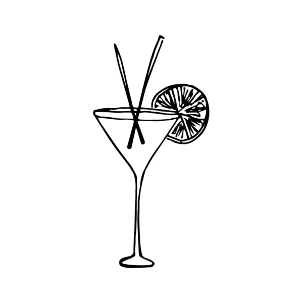 Een Met Hand Getrokken Cocktail Doodle Vector Illustratie — Stockvector