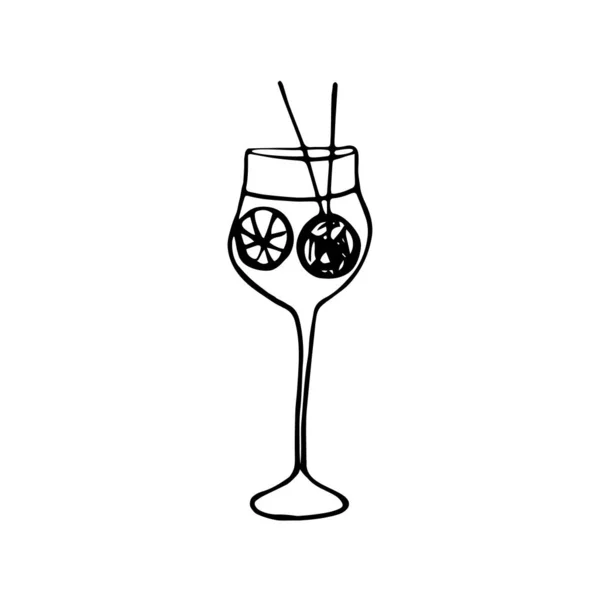 Een Met Hand Getrokken Cocktail Doodle Vector Illustratie — Stockvector