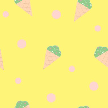 Dondurma, kumaş, tekstil, ambalaj, duvar kağıdı için pürüzsüz desen. dondurma yaz şablonu vektörü