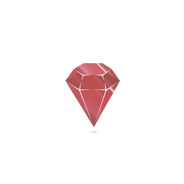 Ruby Gemstone Vector Objeto Isolado Pedra Preciosa Bonita Vermelha Vetor — Vetor de Stock