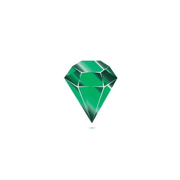 Smaragdový Drahokam Vektor Izolovaný Objekt Zelený Krásný Drahokam Zelený Kamenný — Stockový vektor