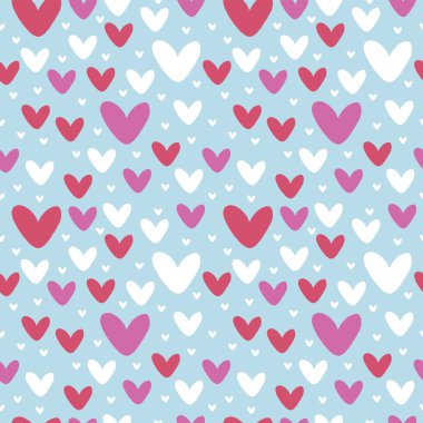 Vektör içindeki kalplerden kusursuz bir sevgi örneği. Sevgililer Günü kumaş, tekstil, ambalaj, duvar kağıdı için kusursuz desen