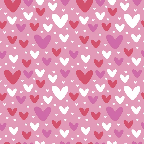 Love Seamless Pattern Hearts Vector Valentines Day Seamless Pattern Fabric — 스톡 벡터