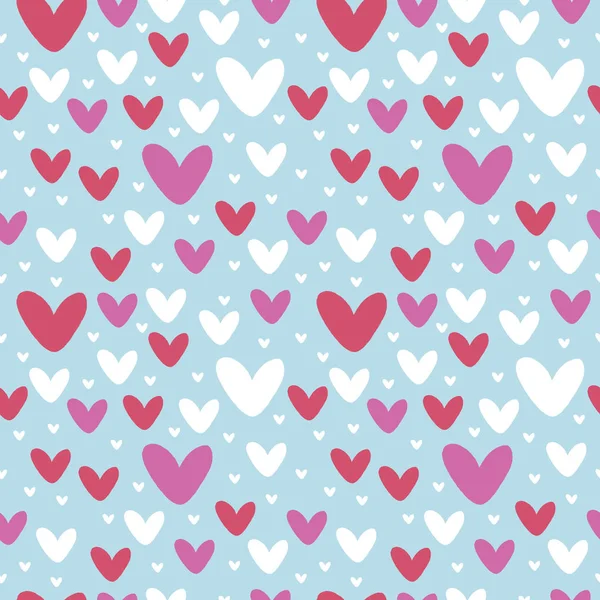 Love Seamless Pattern Hearts Vector Valentines Day Seamless Pattern Fabric — 스톡 벡터