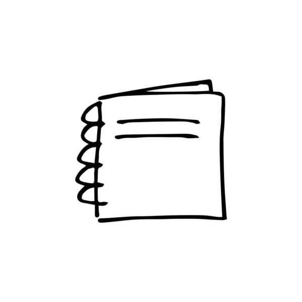 Enkele Hand Getekend Notebook Illustratie Doodle Stijl Vector Papieren Notitieboekje — Stockvector