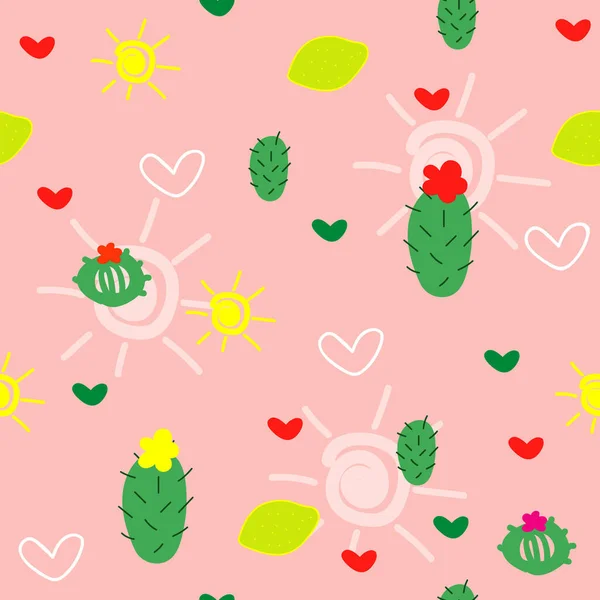 Patrón Sin Costura Cactus Vector Fondo Tradicional Mexicano Impresión Para — Archivo Imágenes Vectoriales