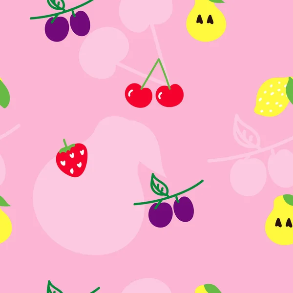 Frutas Patrón Sin Fisuras Vector Estampado Verano Para Textiles Tela — Vector de stock