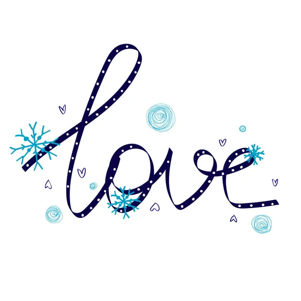 Love Lettering Vector Love Phrases Calligraphy Valentine Day Text Hearts — Stock Vector