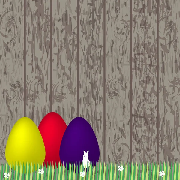 Veselý Vektor Velikonočních Přání Easter Eggs Vector Illustration Tradiční Velikonoční — Stockový vektor