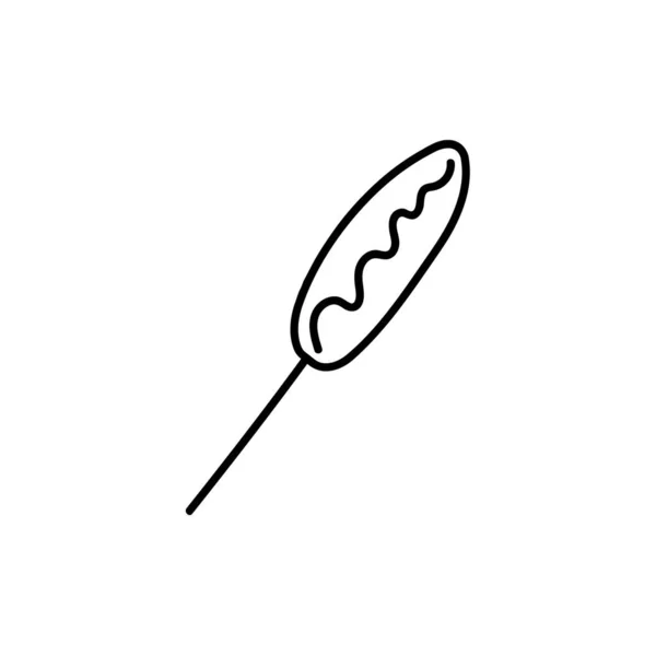 Einhand Gezeichnete Wurst Doodle Vektor Illustration Fast Food — Stockvektor