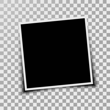 Kare Boş Fotoğraf Çerçevesi Şeffaf Arkaplanda izole edildi. Vektör İllüstrasyonu