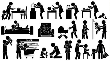 Sadece annelik yapıyorum. Tek Gün Bölümleri. Şekil Resim Simgesi çubuğu. Anneler Günü için Anneler Gününüz kutlu olsun. Vektör İllüstrasyonu