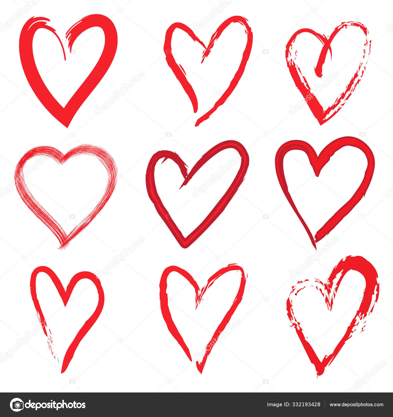 Set Hand Drawn Heart Icons Isolated White Background Red Color Stock Vector Image By C Drandy Set Hand Drawn Heart Icons Isolated White Background Red Color Stock Vector Image By C Drandy