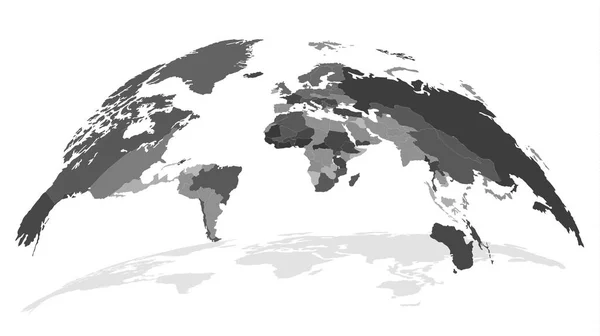 Globe Kaart Met Camouflage Textuur Grijze Kleur Geïsoleerd Witte Achtergrond — Stockvector