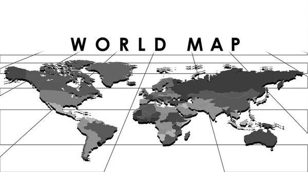 Cyfrowa Mapa Globu Odizolowana Białym Tle Monochromatyczny Projekt Mozaiki Ilustracja — Wektor stockowy