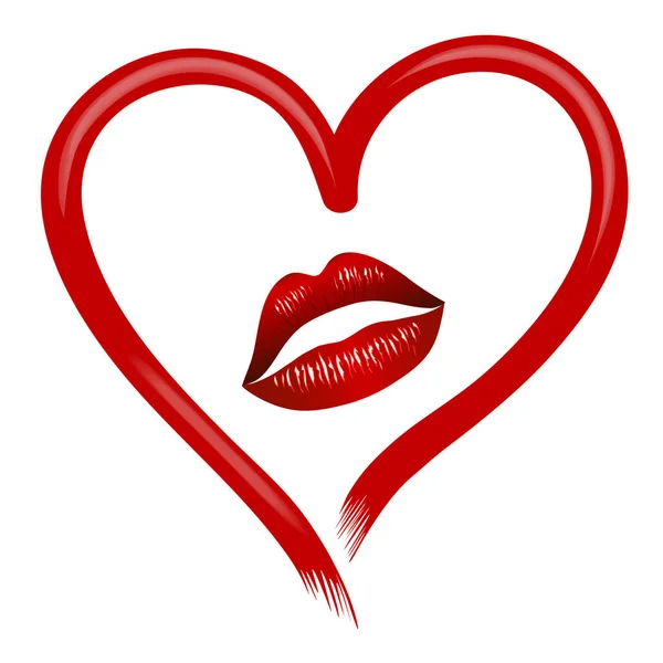 Leidenschaftliches Herz Das Vom Heißen Kuss Träumt Valentinstag Hintergrund Vektorillustration — Stockvektor