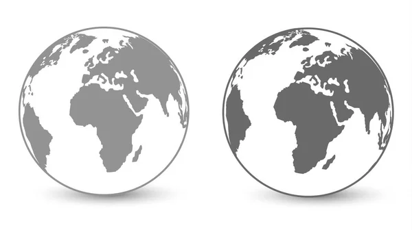 Карта Trendy Globe Ролі Сфери Grey Color Flat Design Isolated — стоковий вектор