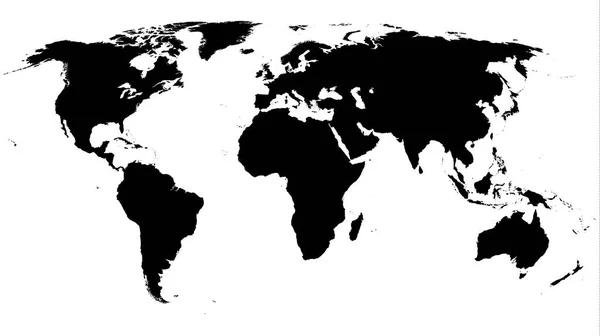 Modern Globe Map Black Color Isolated White Background Vector Illustration — Stock Vector