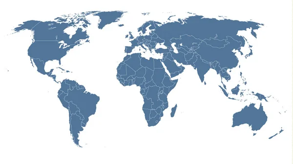 Mapa Detallado Del Globo Color Azul Claro Aislado Sobre Fondo — Archivo Imágenes Vectoriales