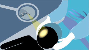 Röntgen incelemesi. Tıbbi Tedavi Konsepti. Hasta Baş Tutucu Asistanı. Düz Tasarım Vektör İllüstrasyonu