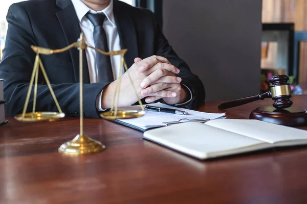 Professional male lawyer or counselor working with legal case do — Stock Photo, Image