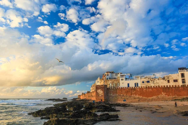 Antiche Pareti Della Medina Essaouira Tramonto Fotografate Con Filtro Polarizzante — Foto Stock