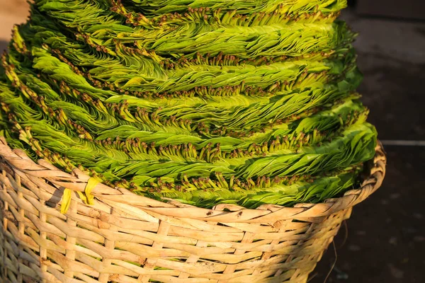 Leaves Betel Basket Ready Consumption Market — 스톡 사진