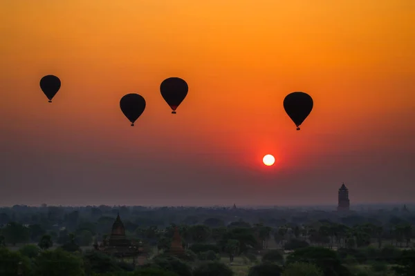 Balloner Flyver Gamle Pagoder Bagan - Stock-foto