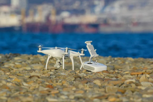 Drone spy camera on the beach