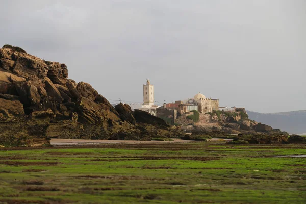 Moschea sull'oceano con bassa marea — Foto Stock