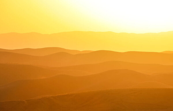 Layered golden sunset in the Pamir mountains of Tajikistan