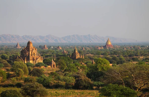 Bagan Daki Antik Pagoda Larla Vadide Gün Doğumu — Stok fotoğraf