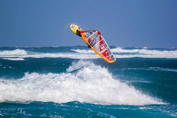 Tartle Beach Mui Vietnam Febbraio 2015 Windsurfer Igor Yudakov Trucchi — Foto Stock