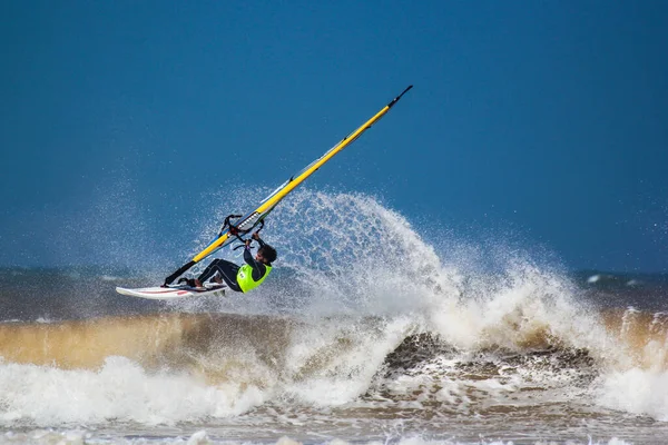 Marruecos Essaouira Moulay Buzerktoun Mayo 2016 Tour Americano Windsurf Windsurfer — Foto de Stock