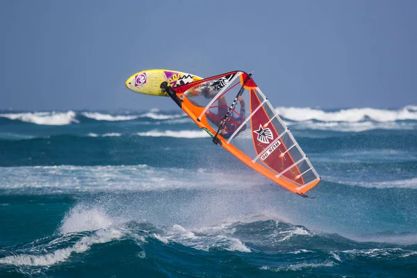 Tartle Beach Mui Vietnam Februari 2015 Windsurfer Igor Yudakov Gör Stockfoto