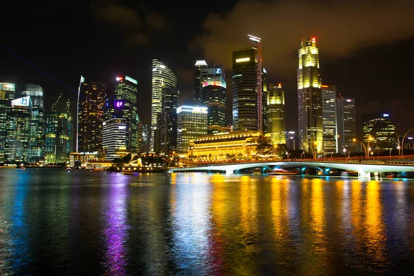 Impresionantes Vistas Los Rascacielos Singapur Atardecer Fotos de stock libres de derechos