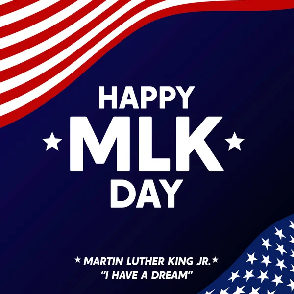 Happy Mlk Day Martin Luther King Day Ich Habe Einen — Stockvektor