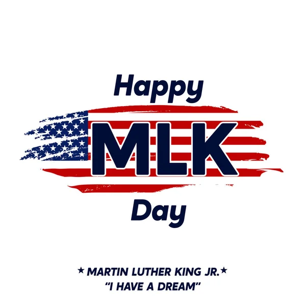 Martin Luther King Day Schriftzug Mit Amerikanischer Flagge Pinseleffekt — Stockvektor