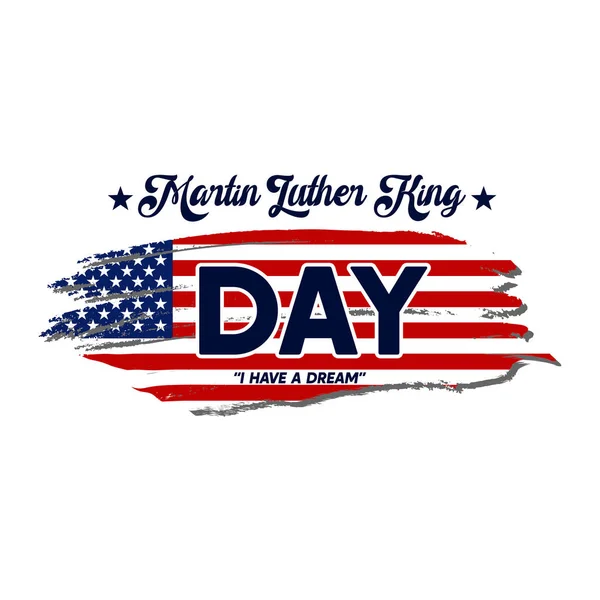 Happy Mlk Day Martin Luther King Day Mit Amerikanischer Flagge — Stockvektor