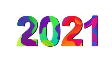Renkli Gradyan 2021 Logo Şablonu Kutlama Kart, Bayrak, Flyer, Kitap, Başlık, Takvim ve Poster Resimleri