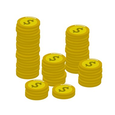 Altın Para Yığını Vektörü, Isometric Düz Tasarım, Bankacılık, Finans, Muhasebe Tasarımı Elemanı