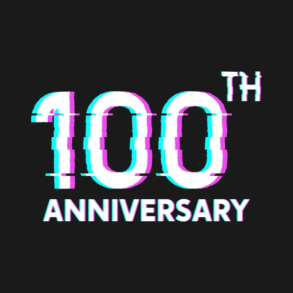 100 Glitch Effect Vector Banner Poster Flyer Event Logo — 스톡 벡터